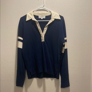 La Ligne Navy and Cream Rugby Shirt